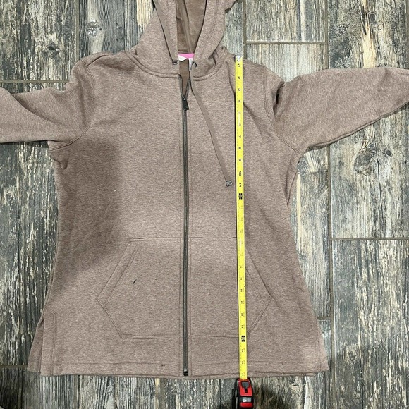 Isaac Mizrahi Live Brown Zip-Up jacket With Hood, Lined, Woman Size M AT - Picture 4 of 8